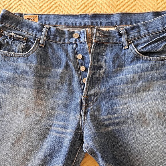 Abercrombie & Fitch 1892 Button Fly Boot Distressed Jeans Vintage 36 X 32 - Picture 12 of 12